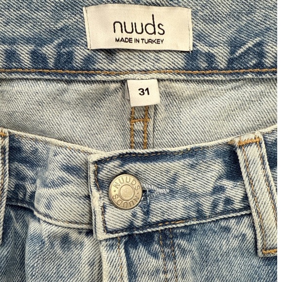 Nuuds Jeans Light Wash Distressed Denim Size 31 Straight Leg Button Fly - Picture 3 of 9